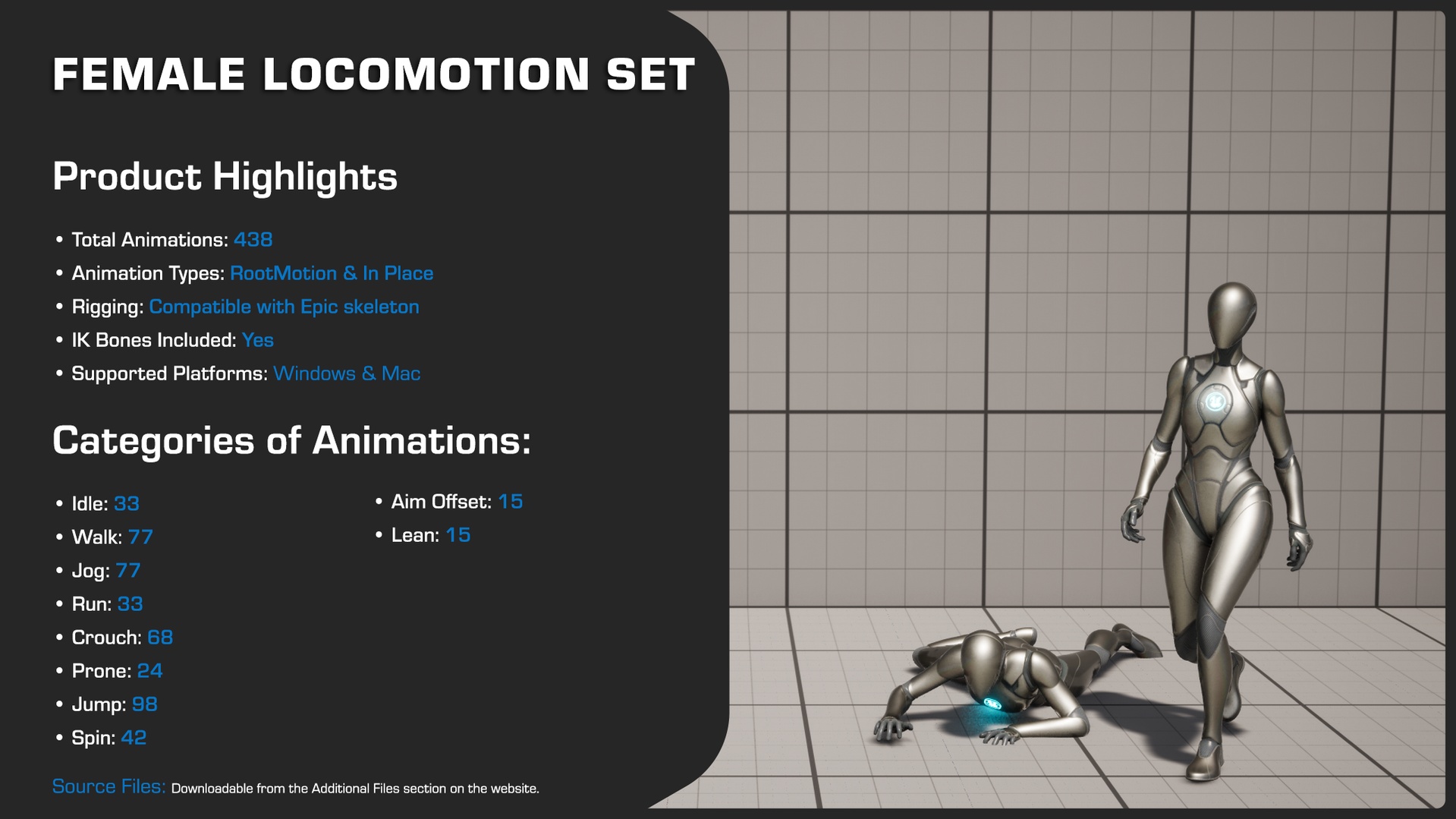 Media 1 for listing Female Locomotion Set