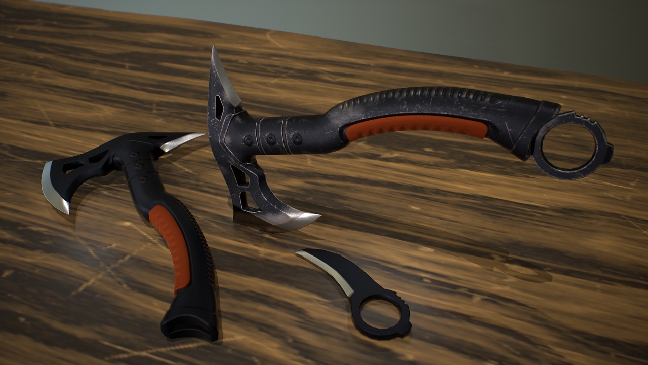 An axe with a dagger | Fab
