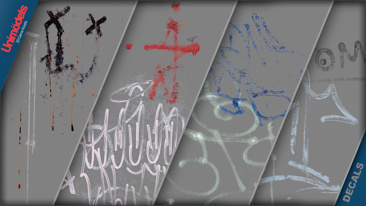Media 1 for listing Megabundle Ultimate Painted Wall Decals: 300+ Leaks, Drips & Wear (UE 5.4+)