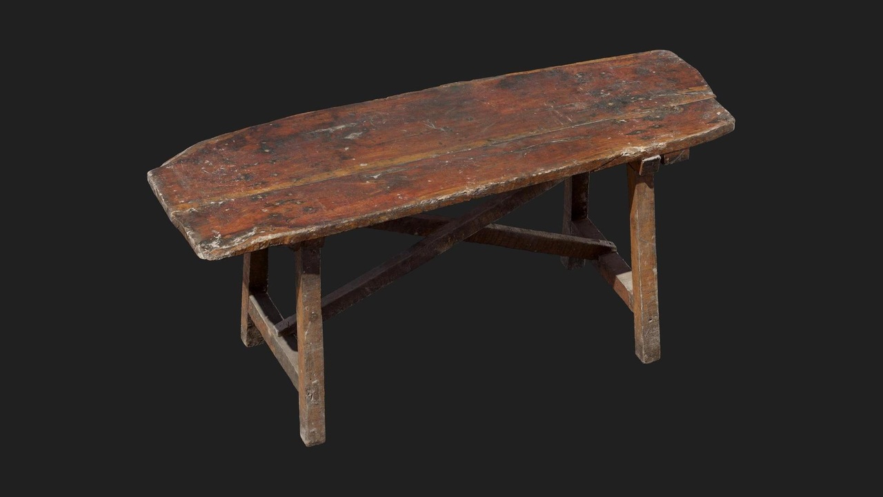 Media 1 for listing Historic Medieval Furniture Table Wood Worn 01