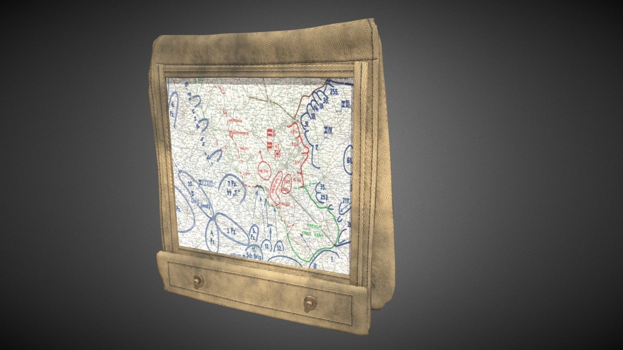 Media 1 for listing WW2 US Officer Map Case