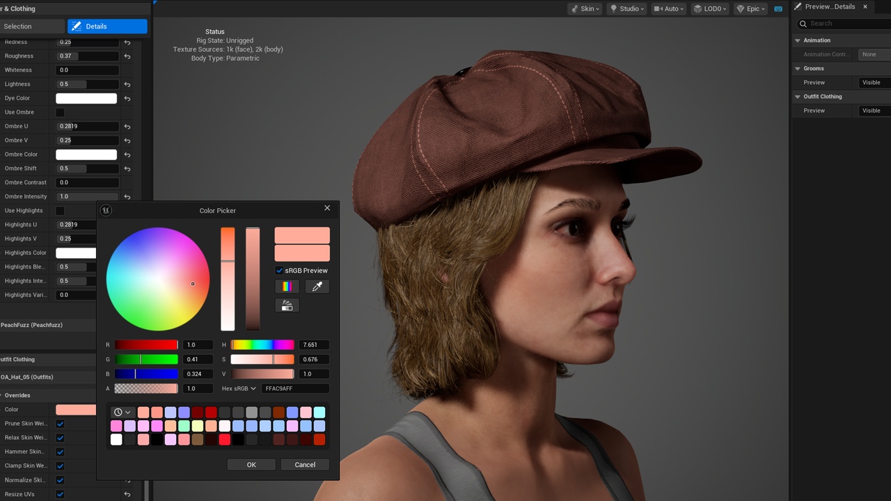 Media 1 for listing Hat - Cap - Metahuman outfit - Compatible with all MH body