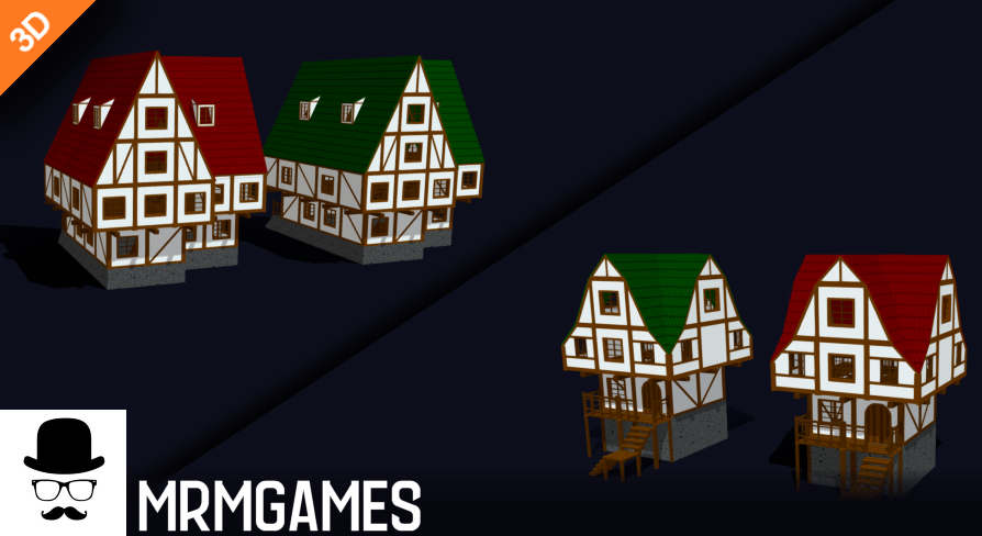 Modular House Pack - Low Poly Voxel Buildings | Fab