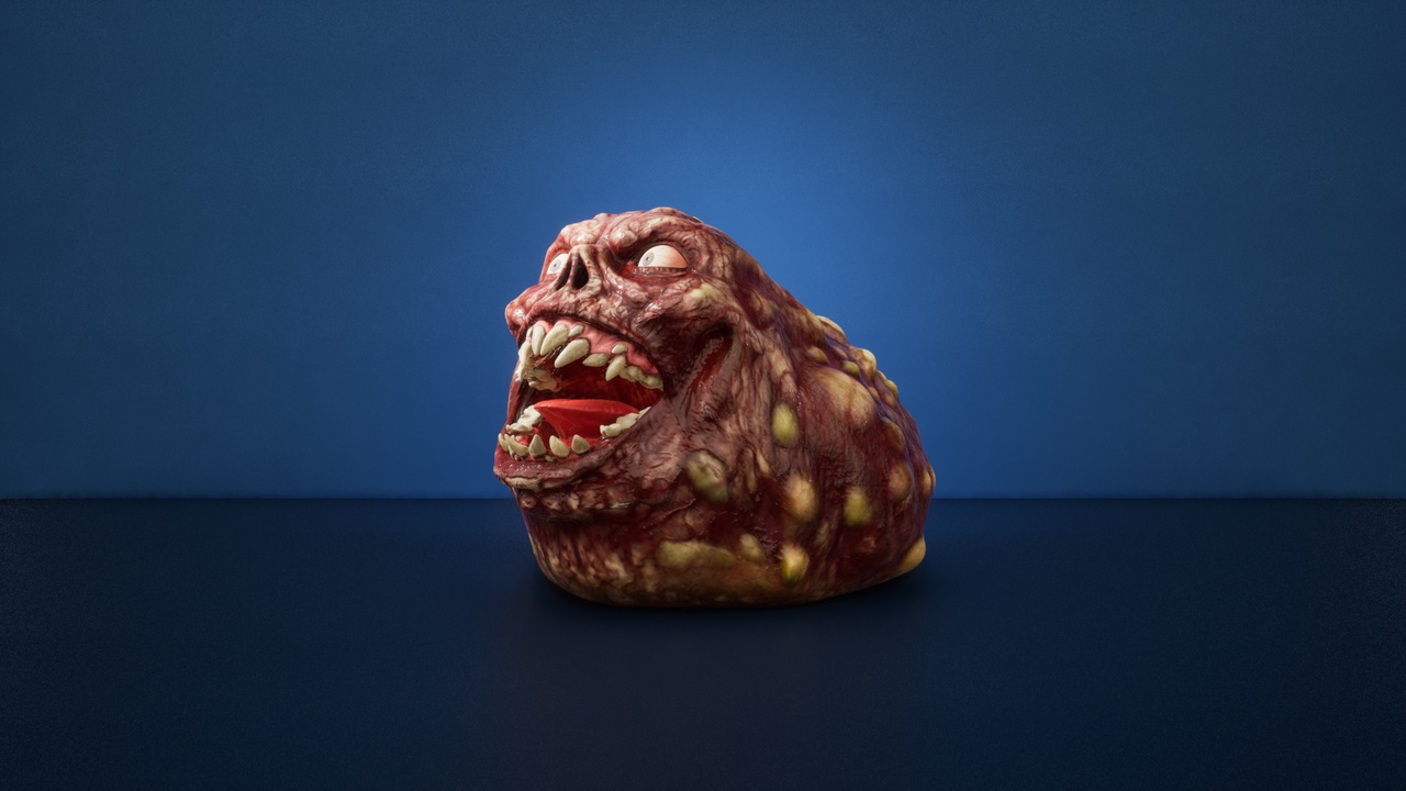 Media 1 for listing Monster Slug, a slimy creature for horror games. animated character with 2 skins