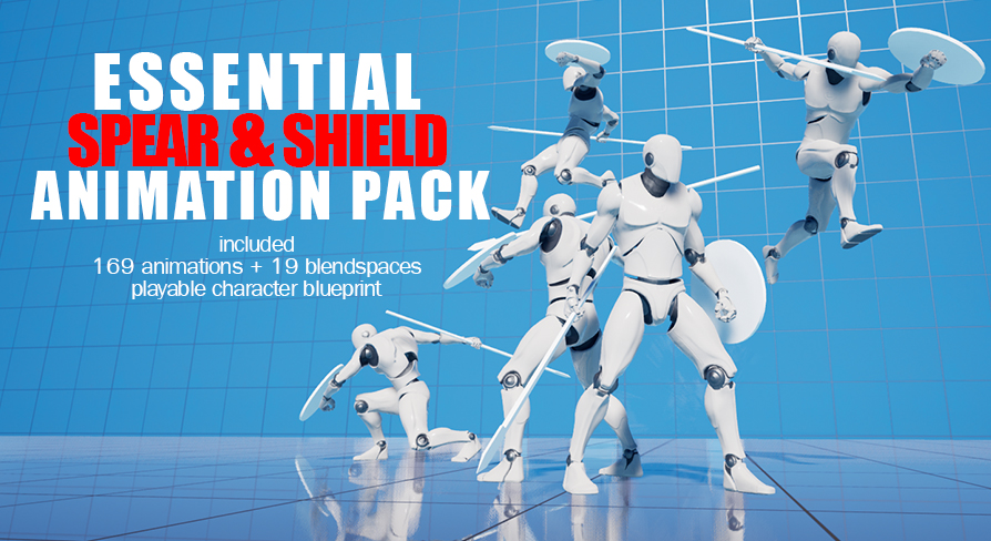 Essential Spear And Shield Animation Pack | Fab