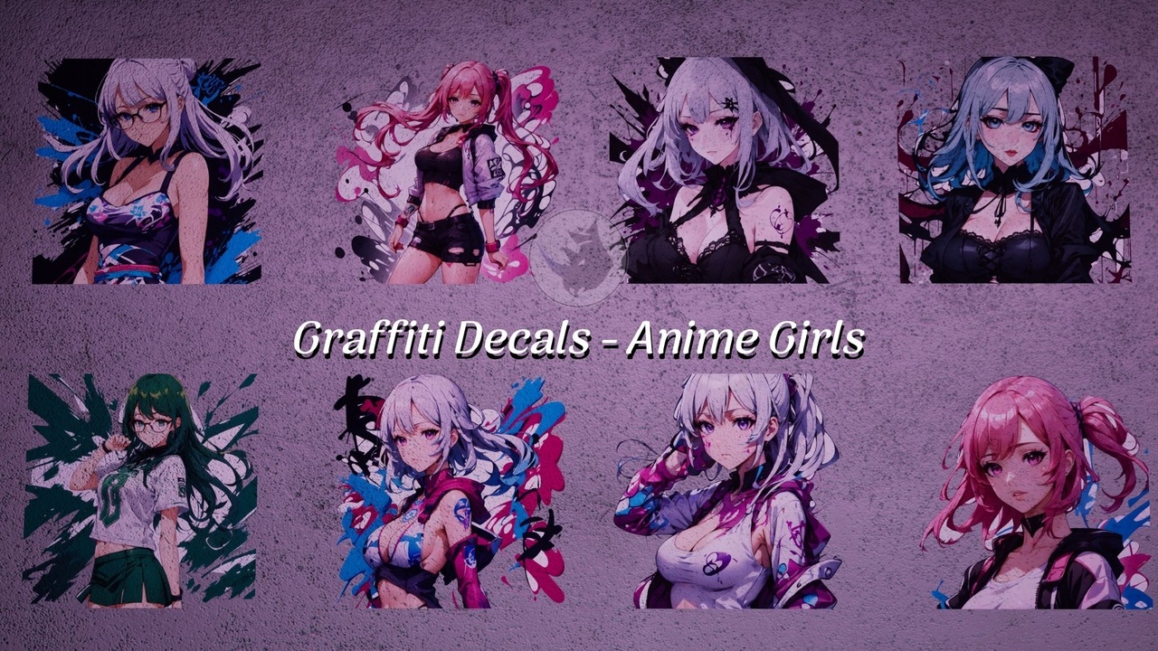 Media 1 for listing Graffiti Decals - Anime Girls