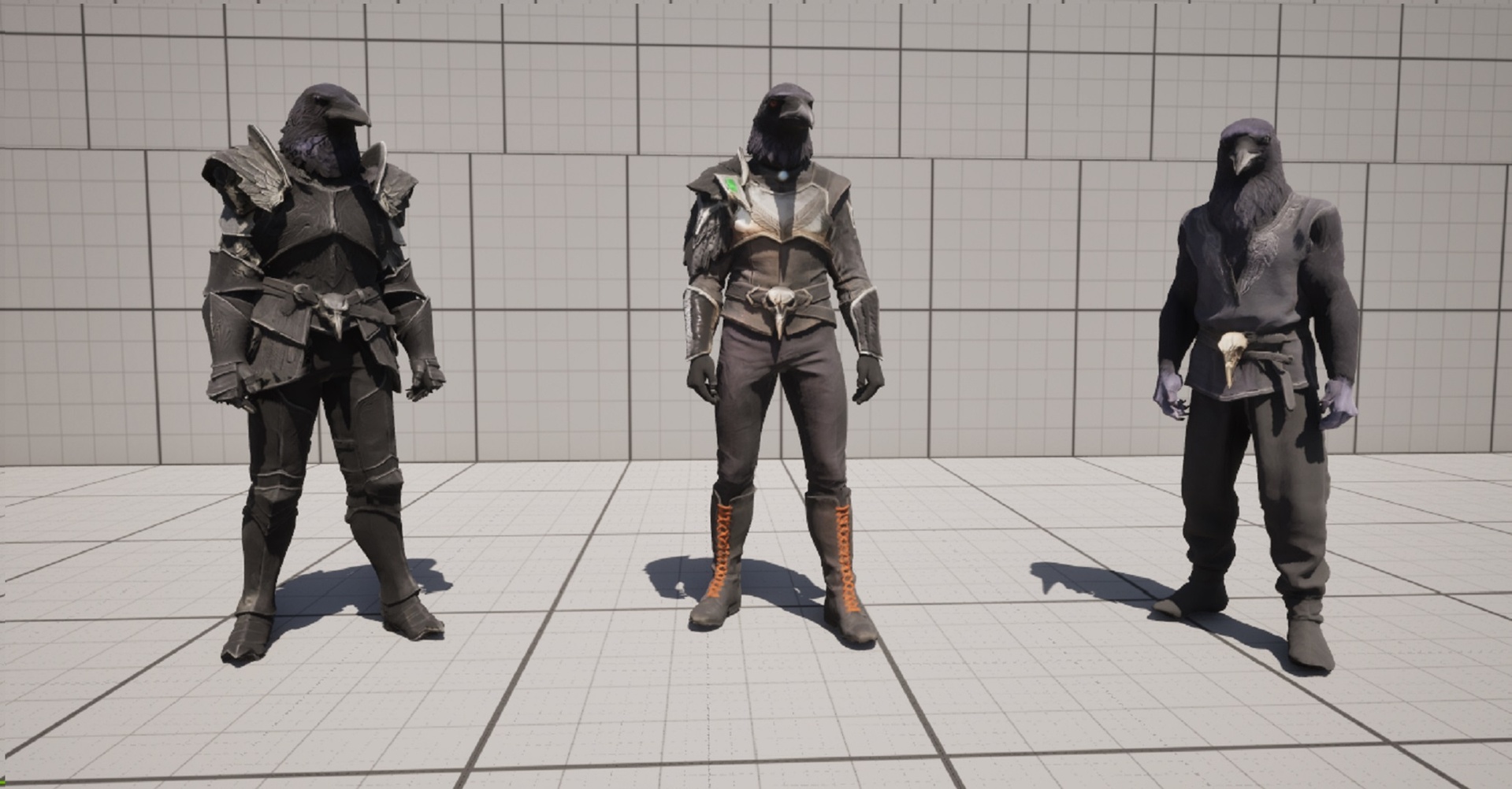 Media 1 for listing Anthropomorphic Raven Character Pack - 3 Fully Rigged Fantasy Models for Unreal