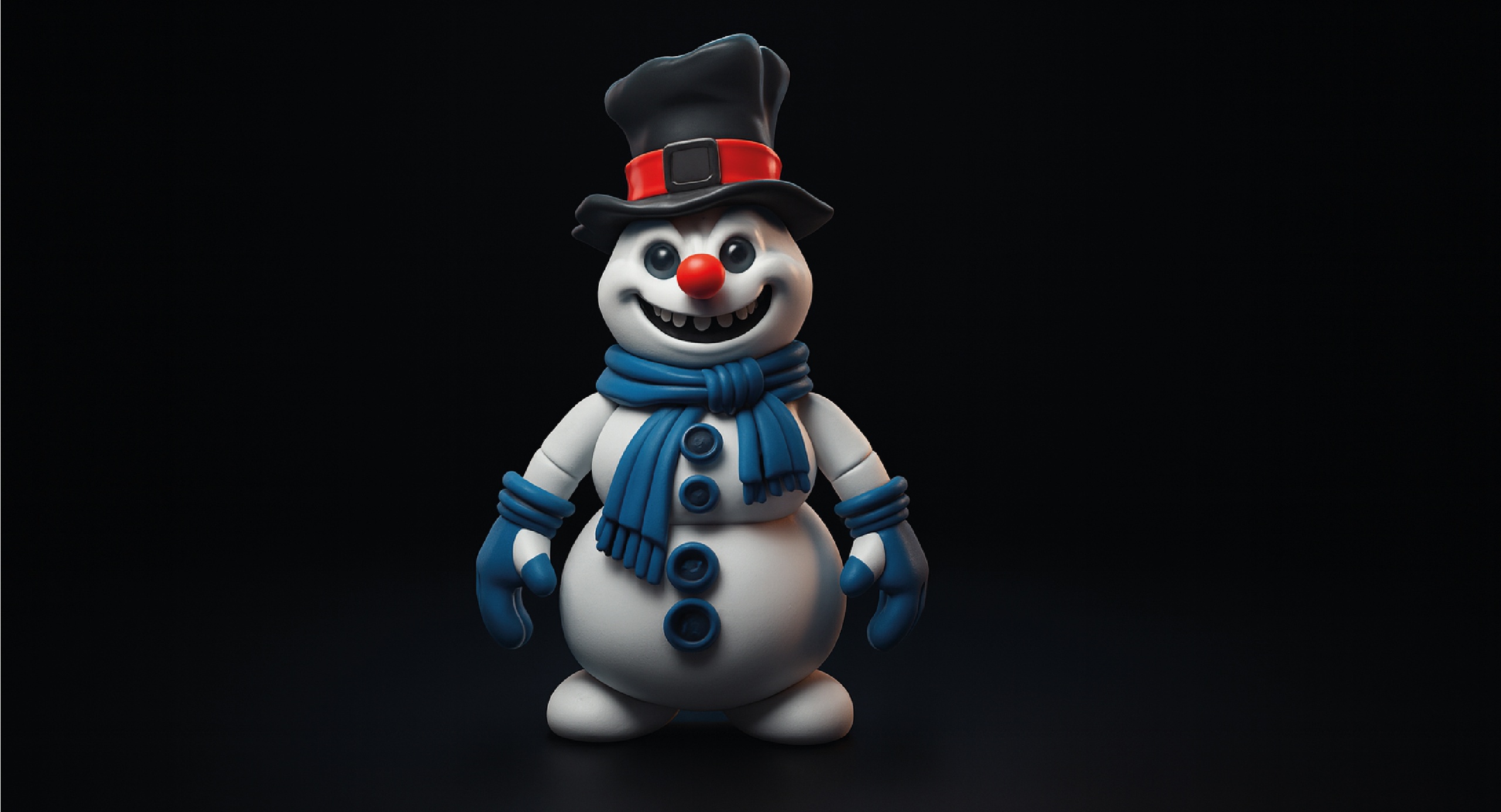 Media 1 for listing Charming Winter Trickster Snowman – for Holiday Art & Collectibles