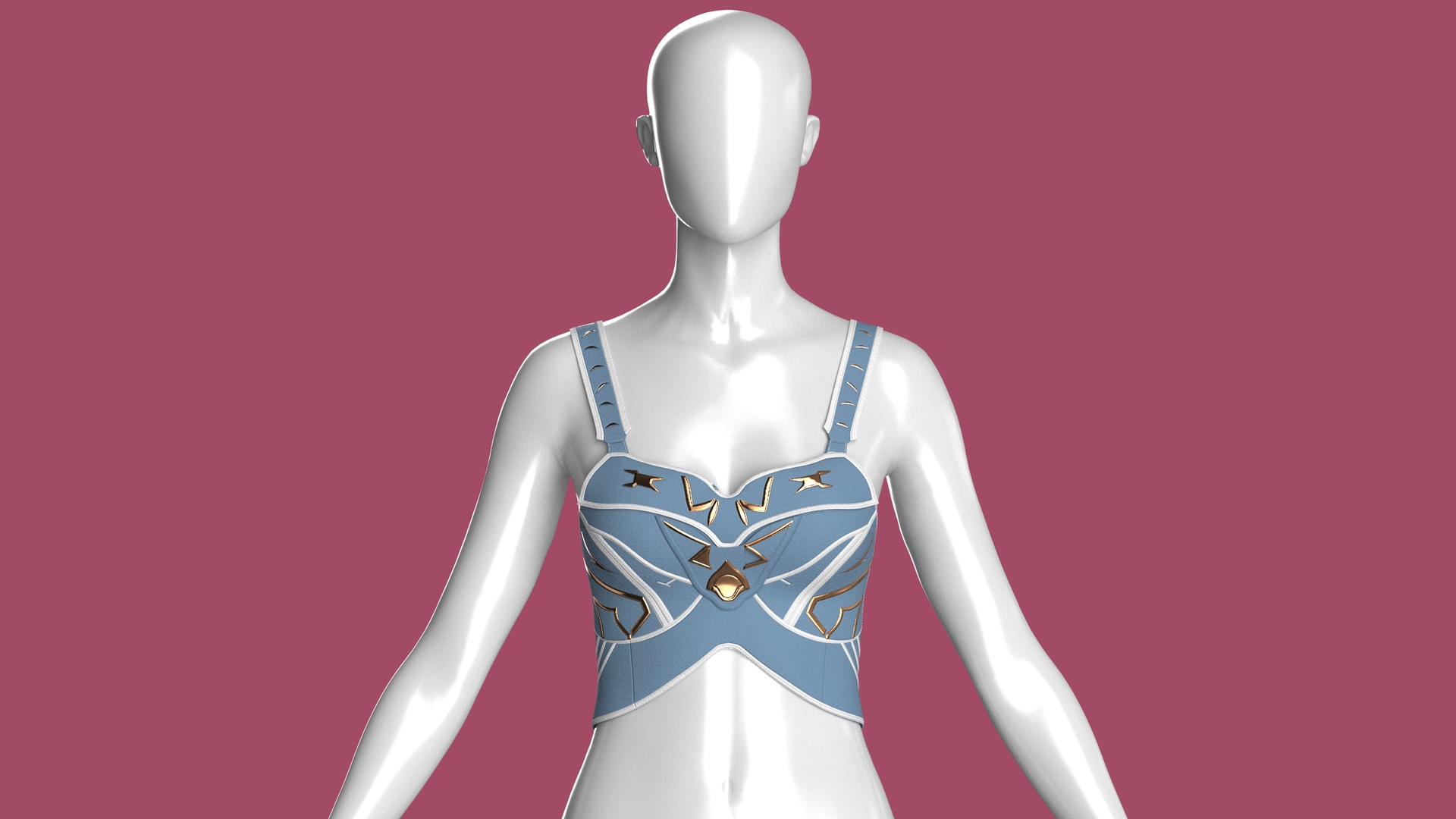 Media 1 for listing Girls Crop Top With Gold Metallic | High Poly