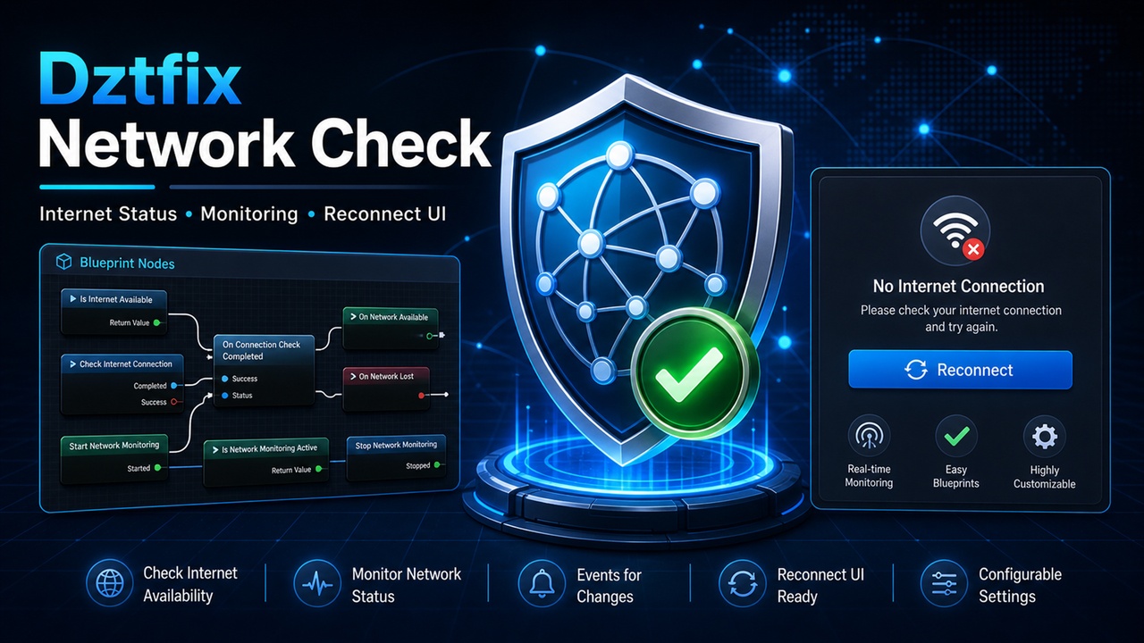 Media 1 for listing Dztfix Network Check - Internet Connection & Reconnect UI