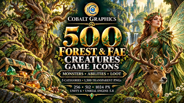 Forest & Fae Creatures Game Icons | 500 | Monsters, Abilities & RPG Loot — Cobalt Game Assets