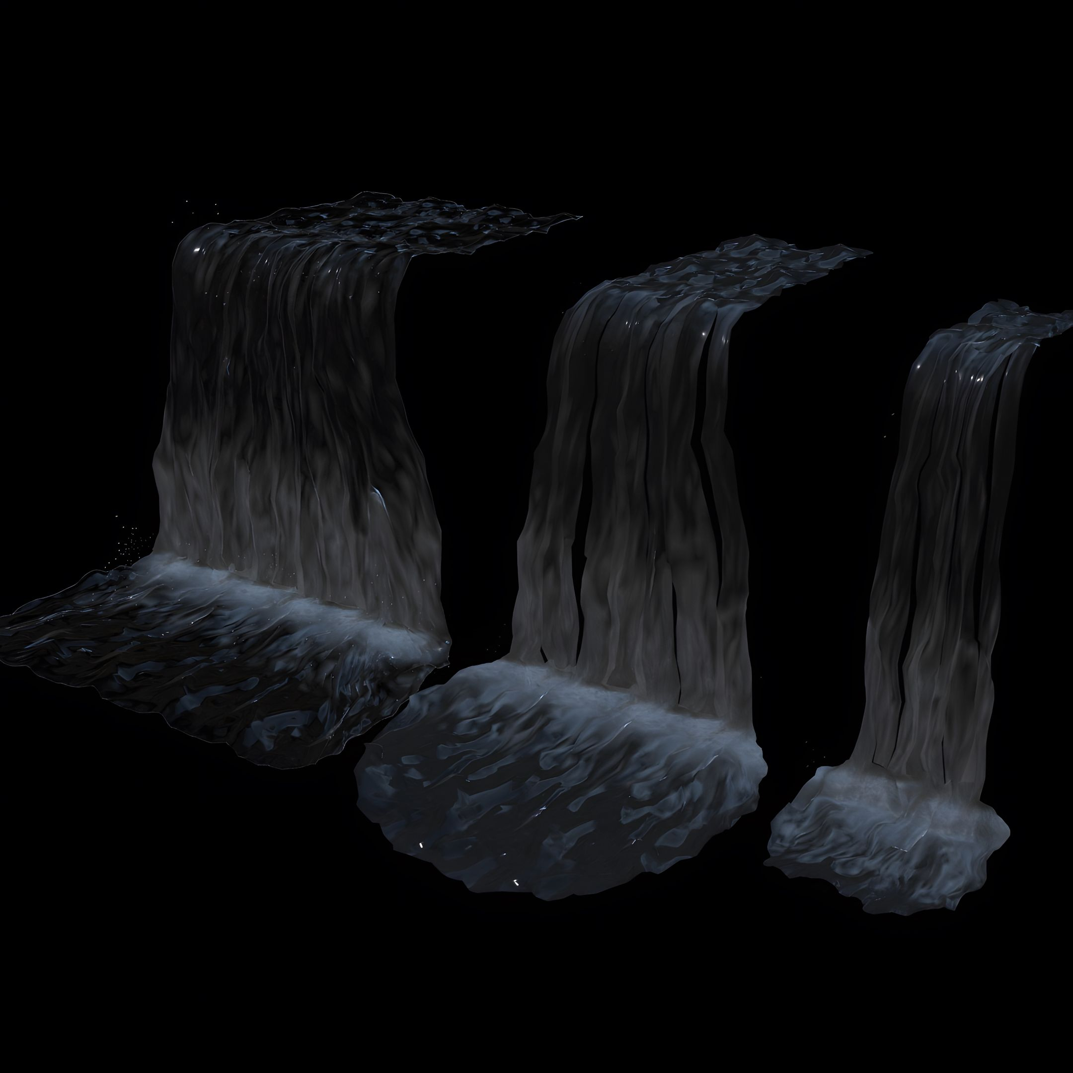 Mini Waterfall Animation Stylized Looping Waterfall - lowpoly shapekeys animation | Fab