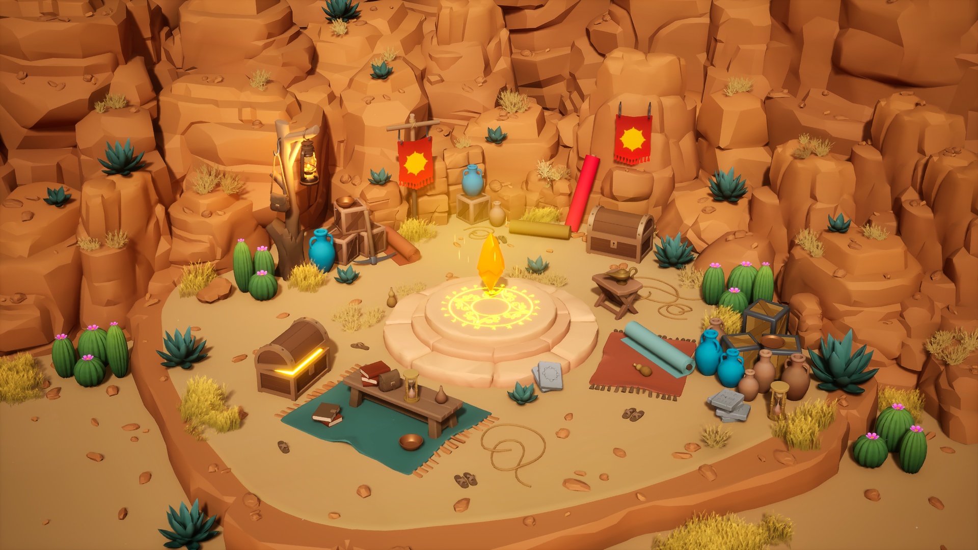 Media 1 for listing Desert Gilded Shrine - Low Poly Stylized Asset Pack