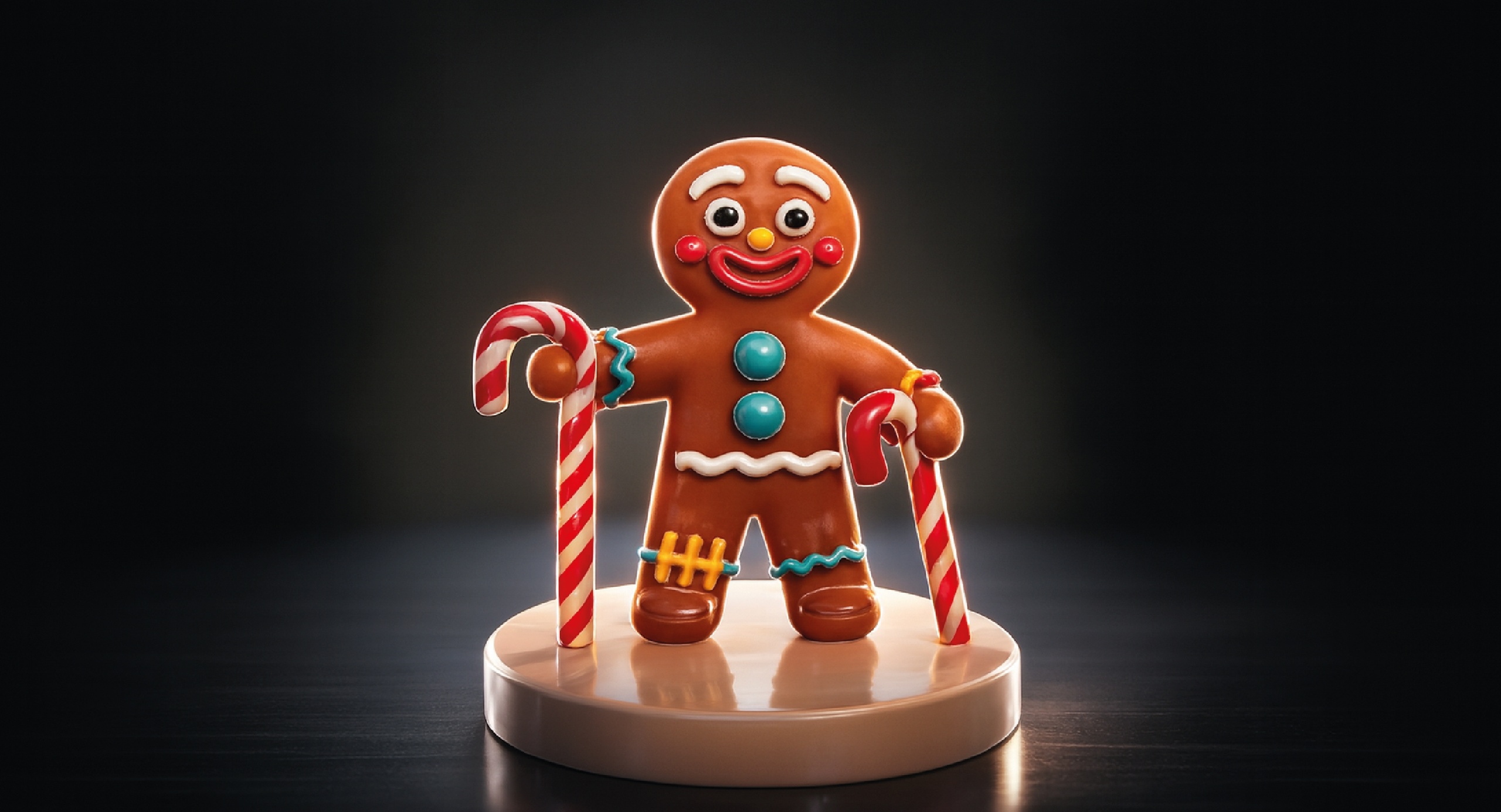 Media 1 for listing Christmas Gingerbread Guardian – Festive Candy Cane Character 3D Model