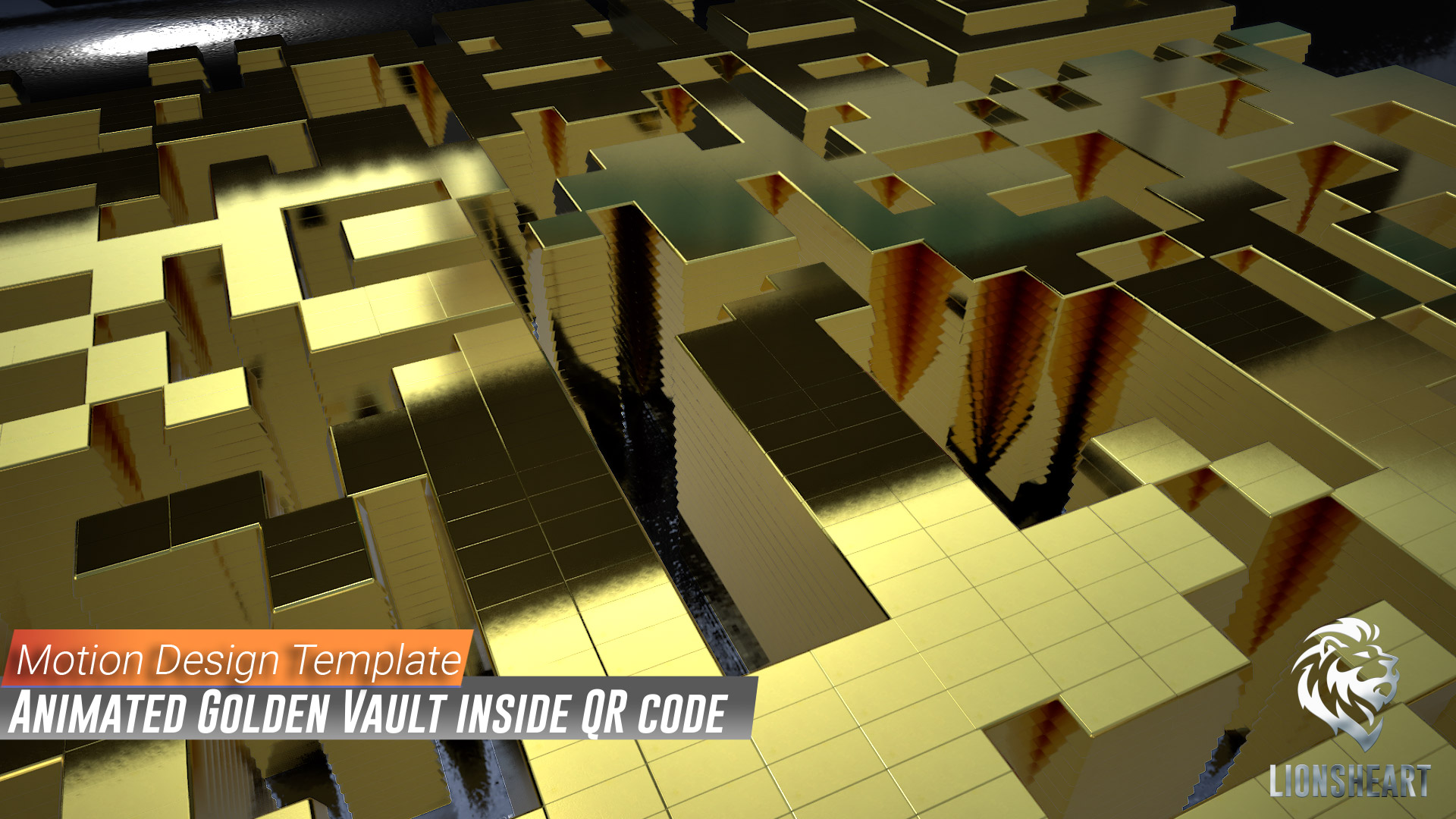Motion Template Golden Vault with QR code | Fab