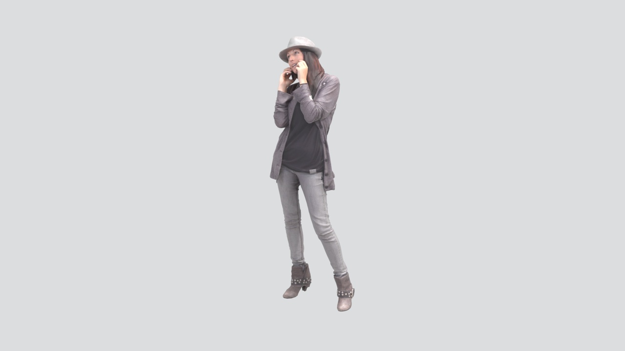 Media 1 for listing Chic Woman in Scarf and Casual Coat Outfit 3D Model