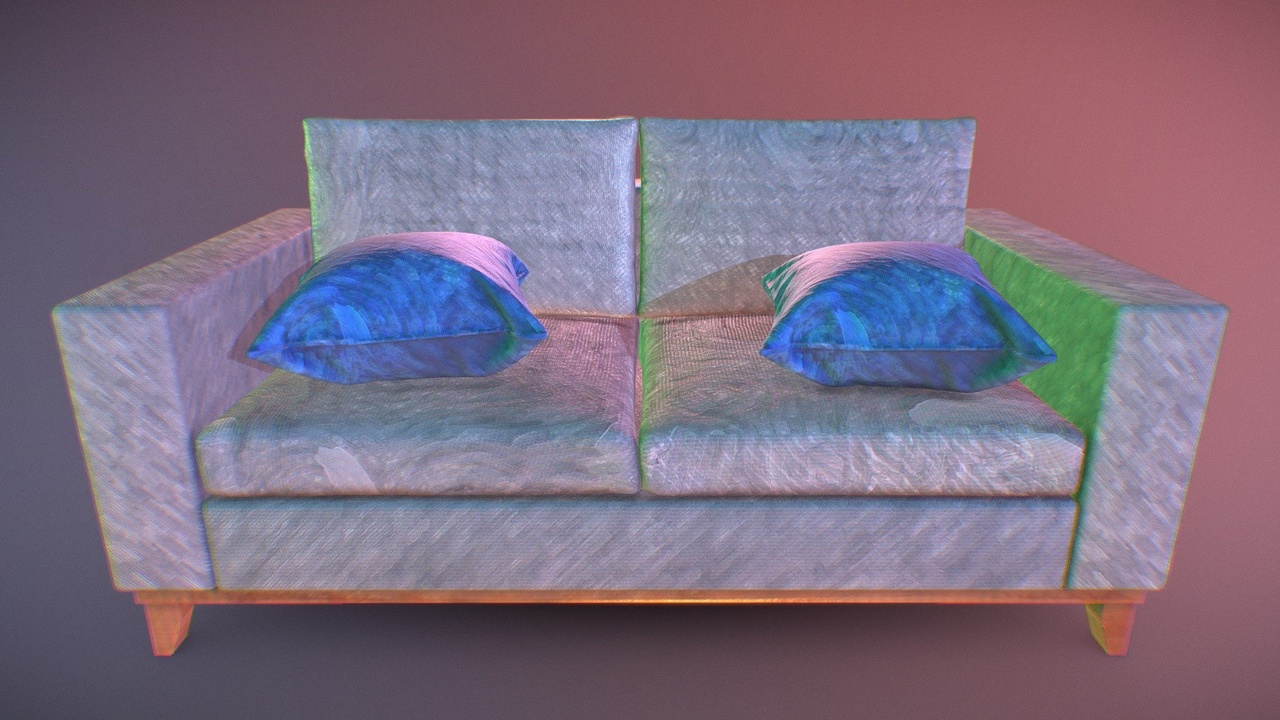 Media 1 for listing Painted couch with cushions