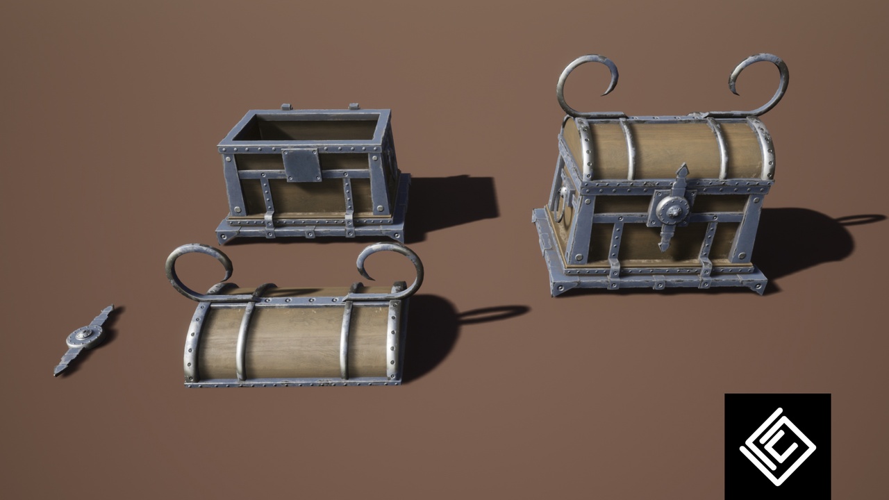 Media 1 for listing Hand-Crafted Interactable Chests (5 Unique, Blueprint Ready)