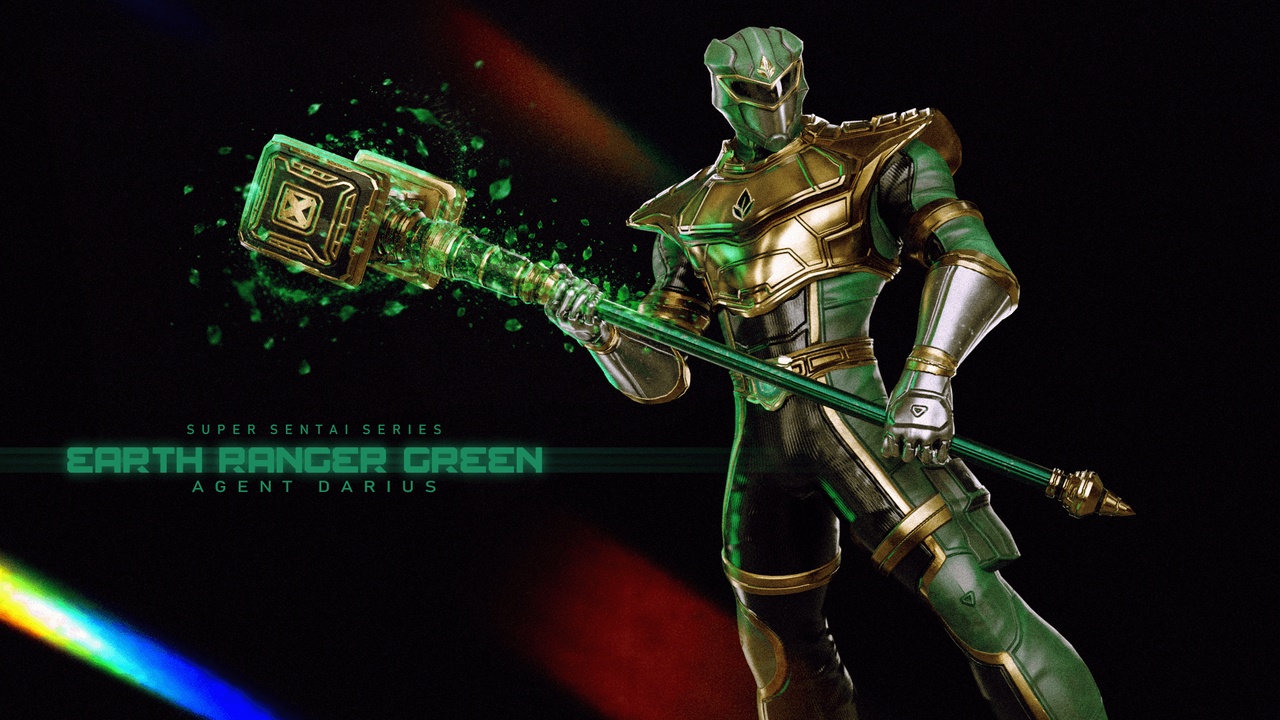 Media 1 for listing Male Sentai Ranger Game Character - Green Earth - Agent Darius