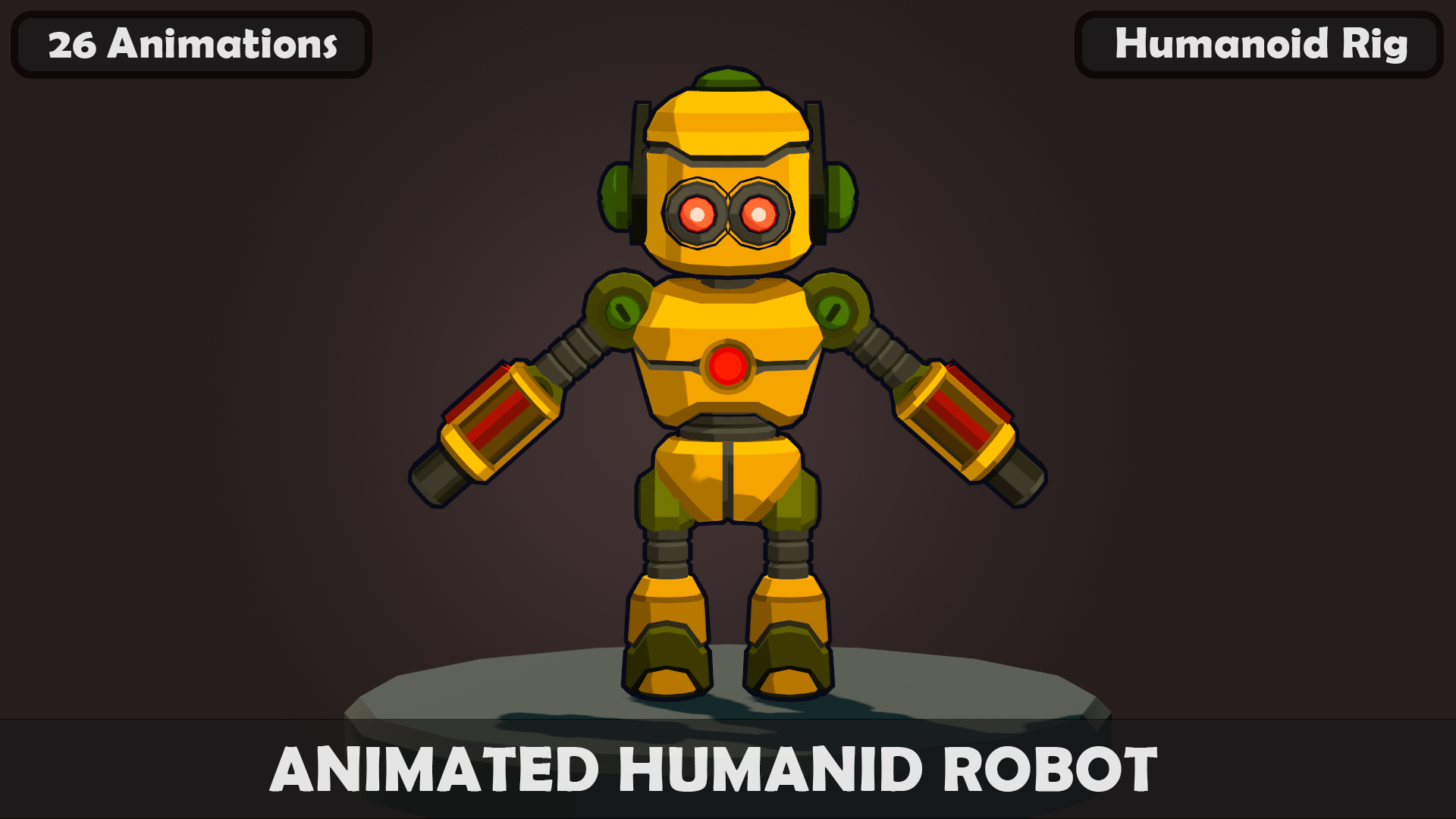 Animated Cartoon Humanoid Robot 3 (26 Animations) GameReady | Fab