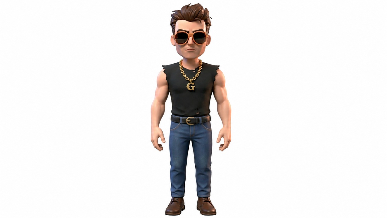 Media 1 for listing Stylized Character Cartoon Boy Gangster - Rigged and Animated