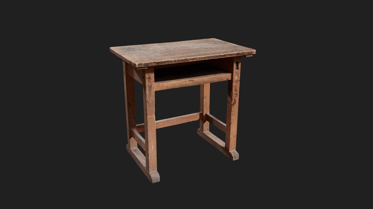 Media 1 for listing Urban Japanese School Desk Wooden Worn 03