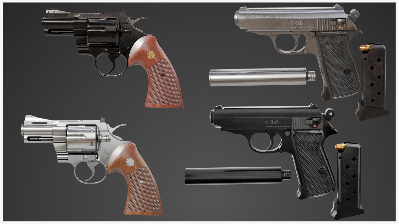 Media 1 for listing Small Pistol and Revolver All PBR Unity UE Textures