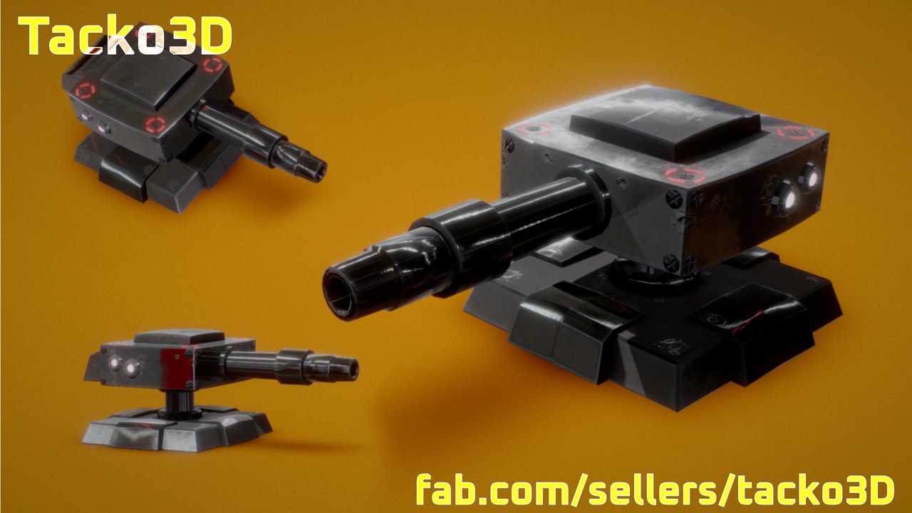 Media 1 for listing Mini Turret - Animated and Rigged Sentry Gun