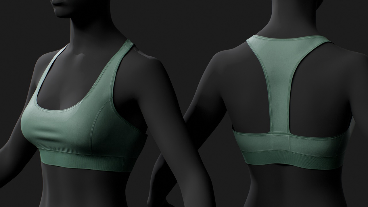 Media 1 for listing Athletic Sports Bra for MetaHuman β Parametric Wardrobe (MHPKG)