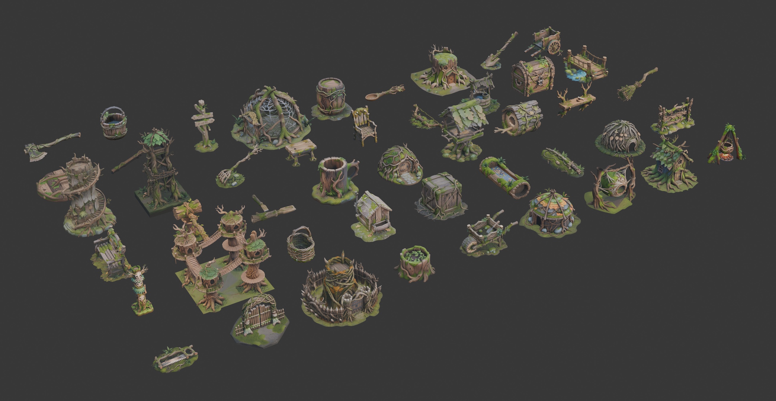 Media 1 for listing Stylized Fantasy Architecture Set