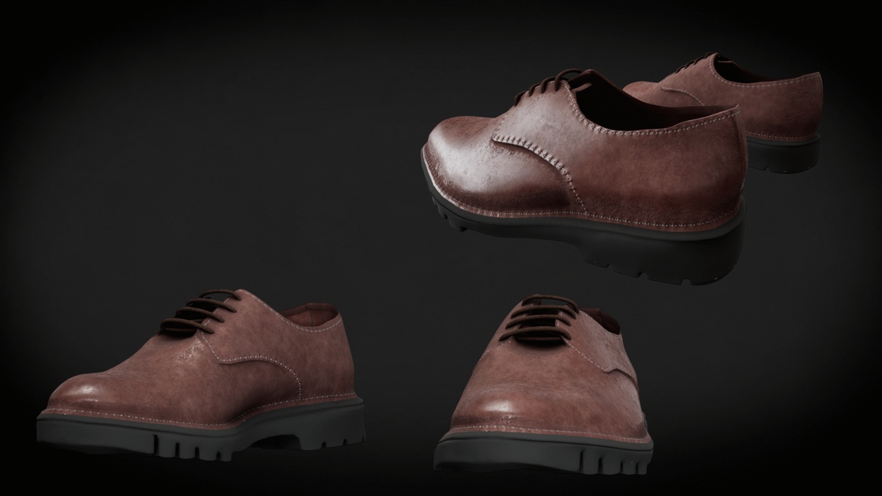Media 1 for listing Chunky Leather Derby Shoes - Metahuman Compatible