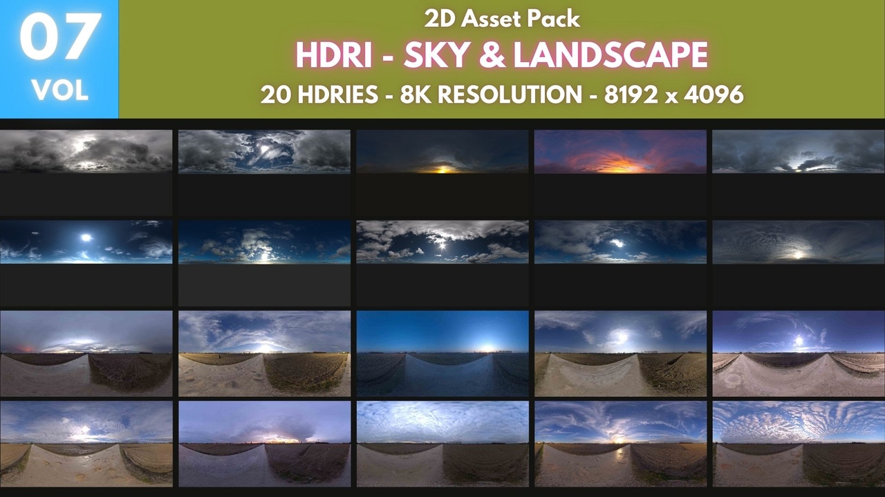 Media 1 for listing HDRI Pack 7 - 20 HDRIes - Sky & Landscape