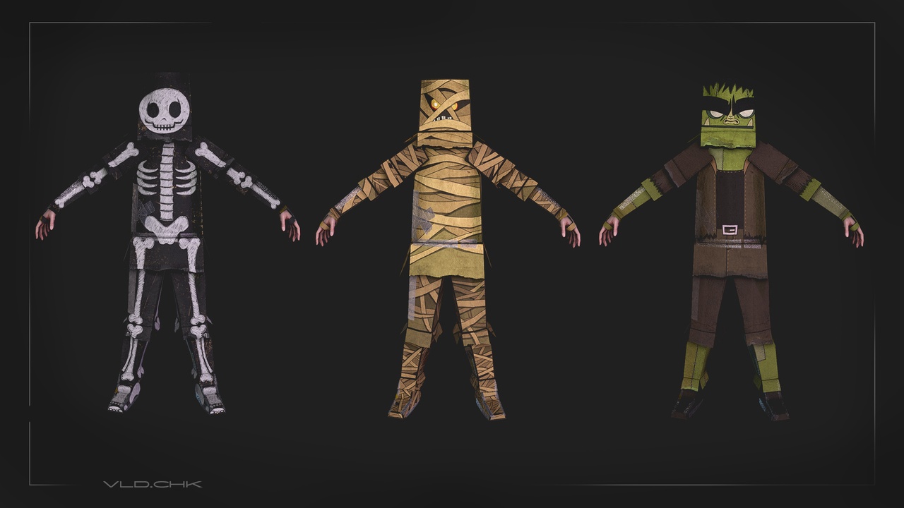 Media 1 for listing Cardboard Boy Skin Pack