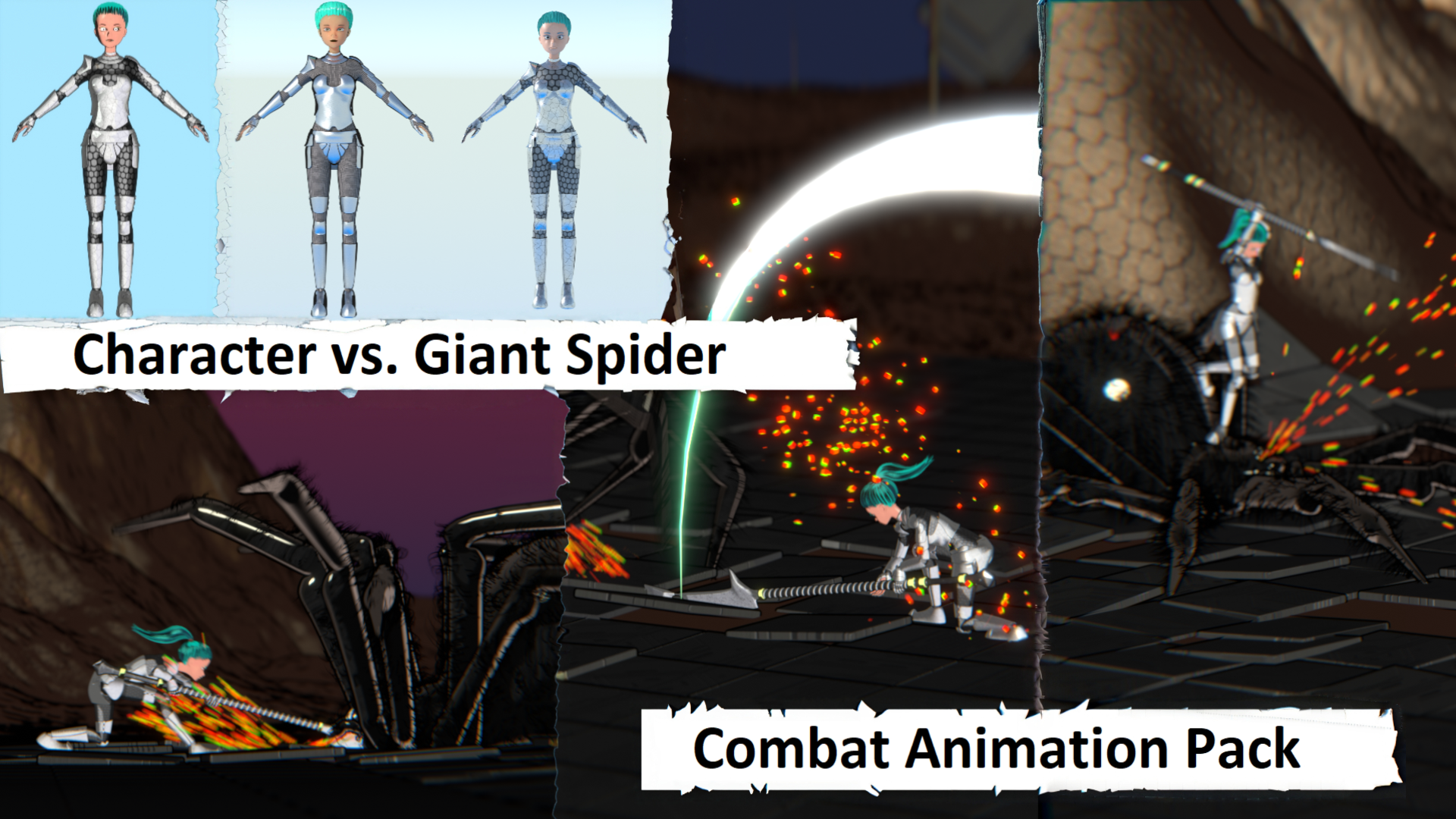 ⚔️ Character vs. Giant Spider – Combat Animation Pack | Fab