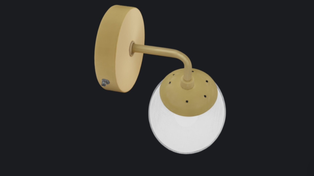 Media 1 for listing Mid-Century Clear Globe Sconce 3D Model