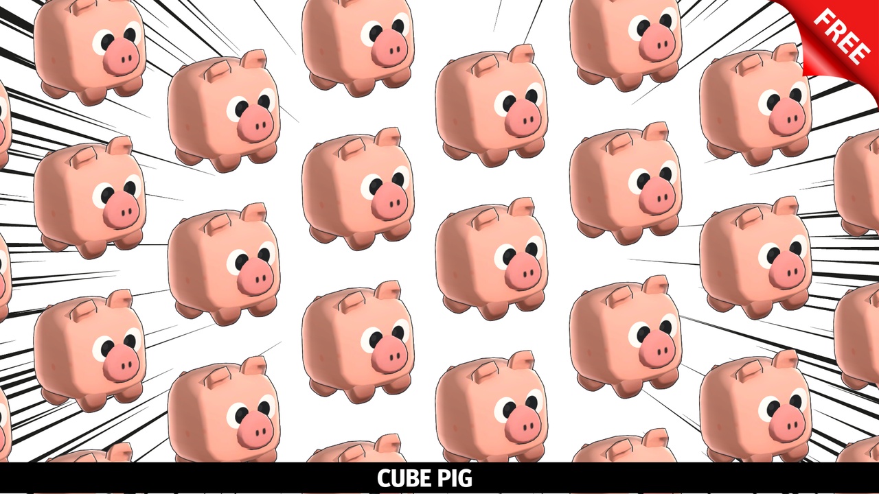 Media 1 for listing Free Cube Pig Cute Pro Series
