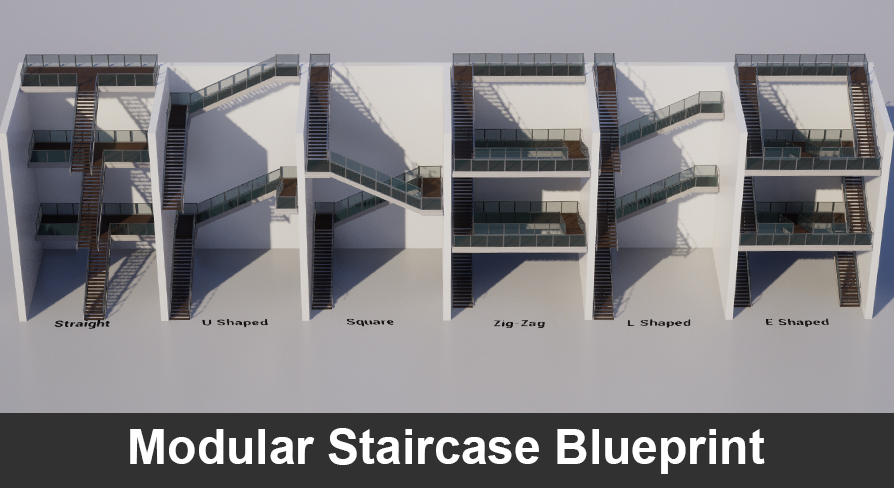 Sample Stair On Module Modular Staircase Blueprint | Fab