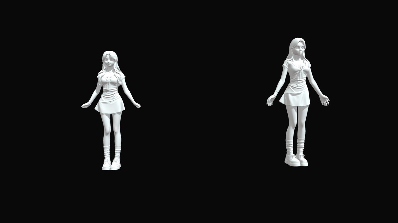 Media 1 for listing 两款卡通少女全身3D人物模型