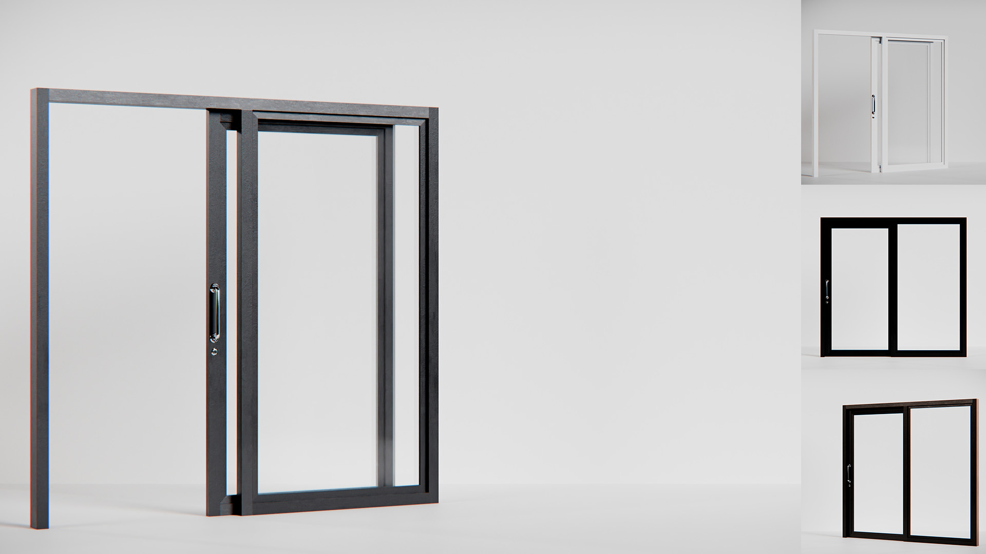 Window with sliding door 220x10x210. | Fab
