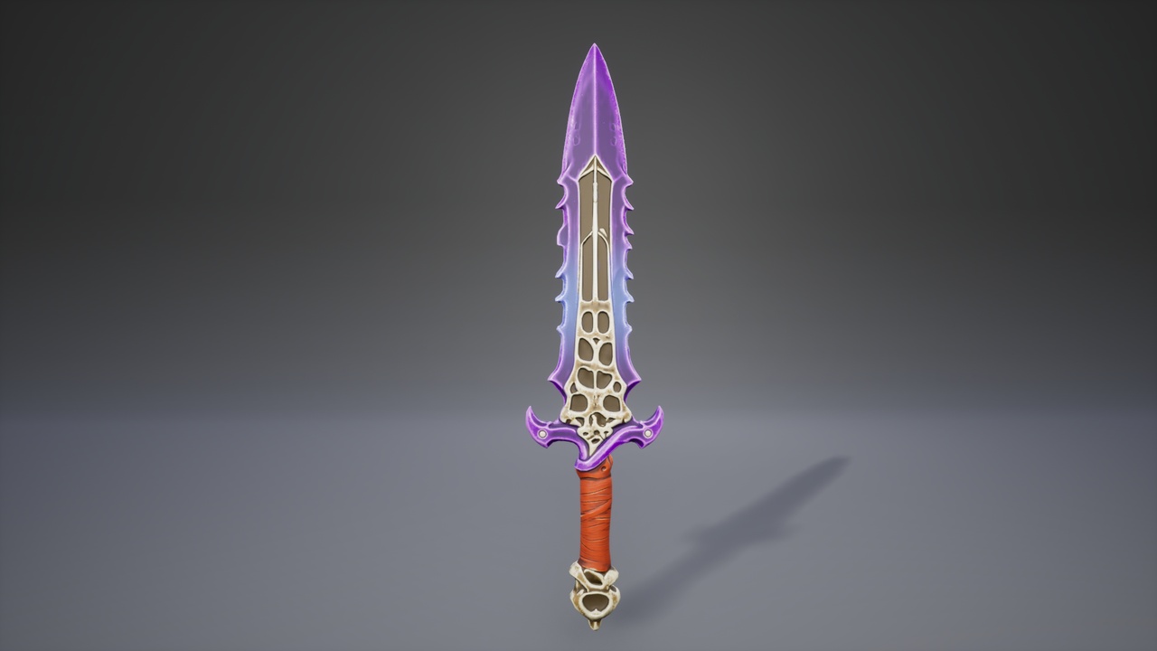 Media 1 for listing Stylized Purple Bone Sword