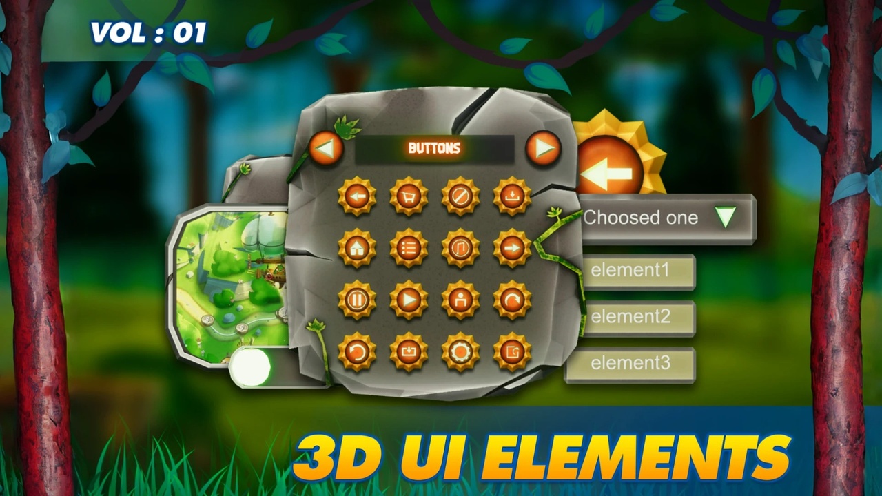 File multimediali per l'articolo 3D UI Elements Pack Vol:1: 1