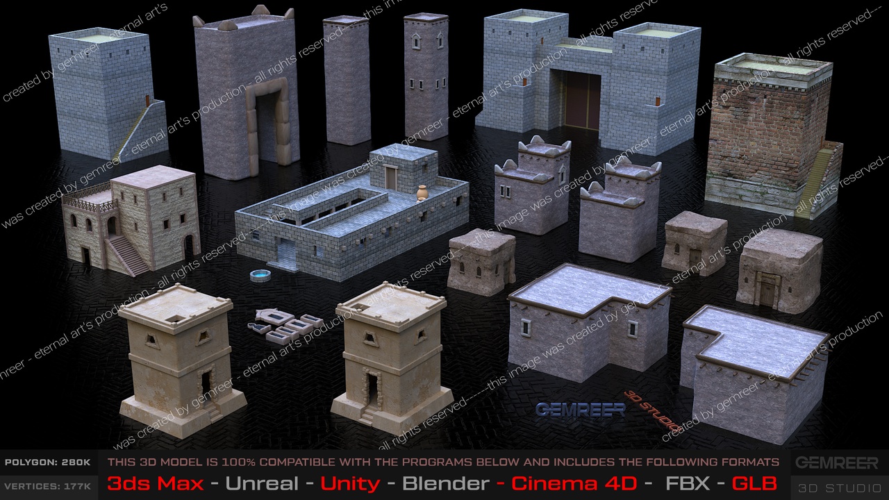 Jerusalem House Pack – Optimized Middle Eastern Architecture 제품 등록을 위한 미디어 1개
