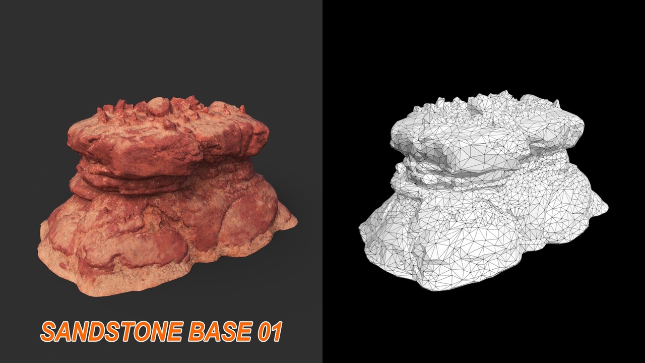 Media 1 for listing Low poly Crushed Soil Sandstone Base 210911