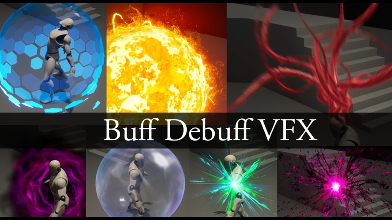 Media 1 for listing Buff and Debuff VFX ( Include Sun ,Bubble, Tentacle )