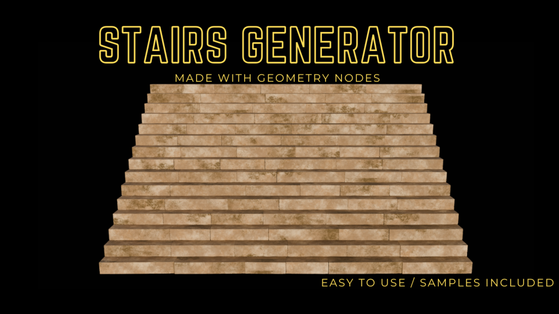 Stairs Generator Geometry Nodes (Blender) | Fab