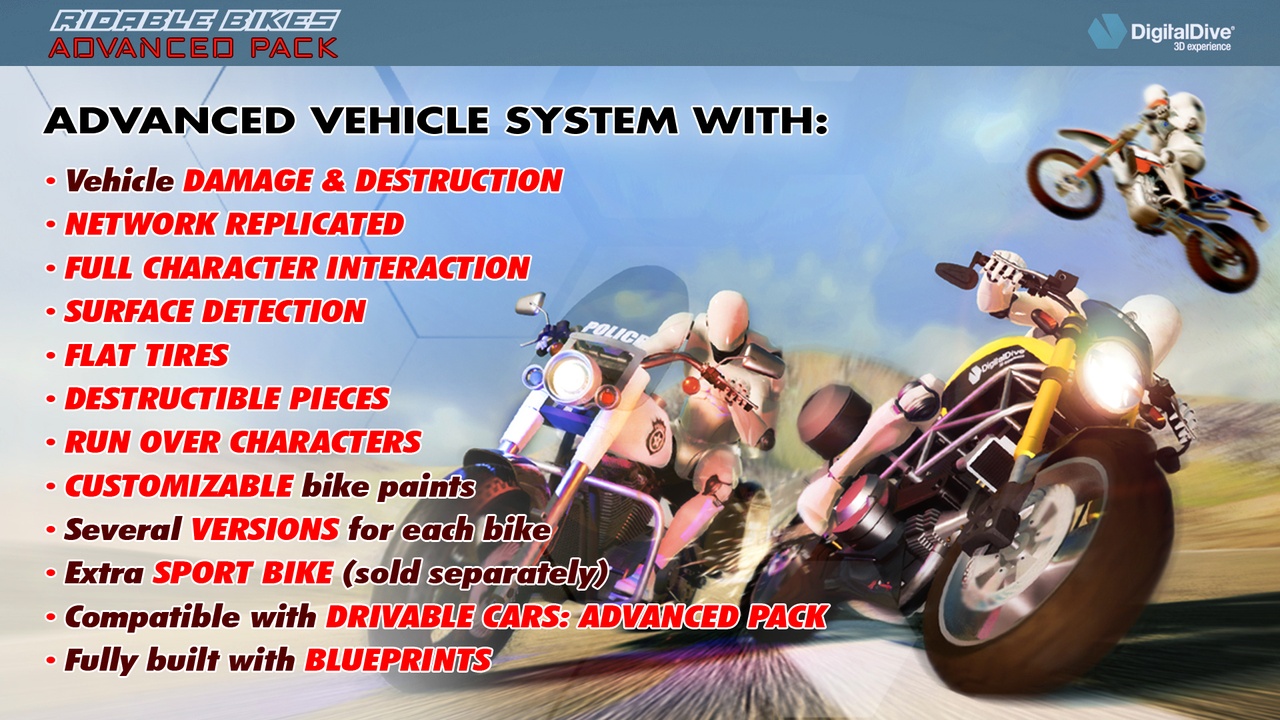 Media 1 for listing Ridable Bikes: Advanced Multiplayer Motorcycle System