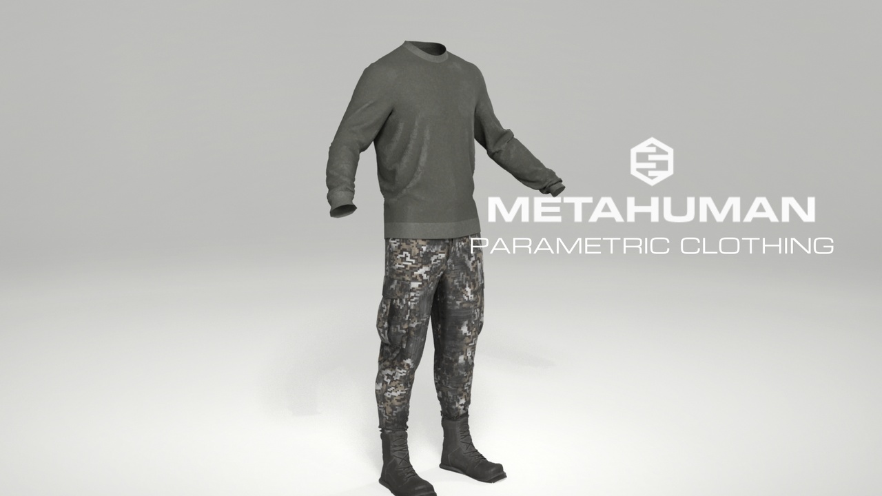 Media 1 for listing Basic Fatigue Outfit #2 for MetaHumans | Parametric Clothing