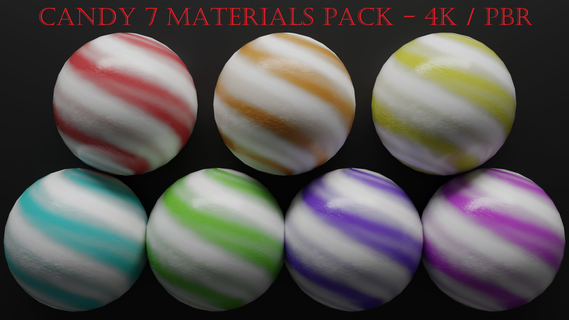 Candy 7 Seamless Materials Pack - 4K / PBR | Fab