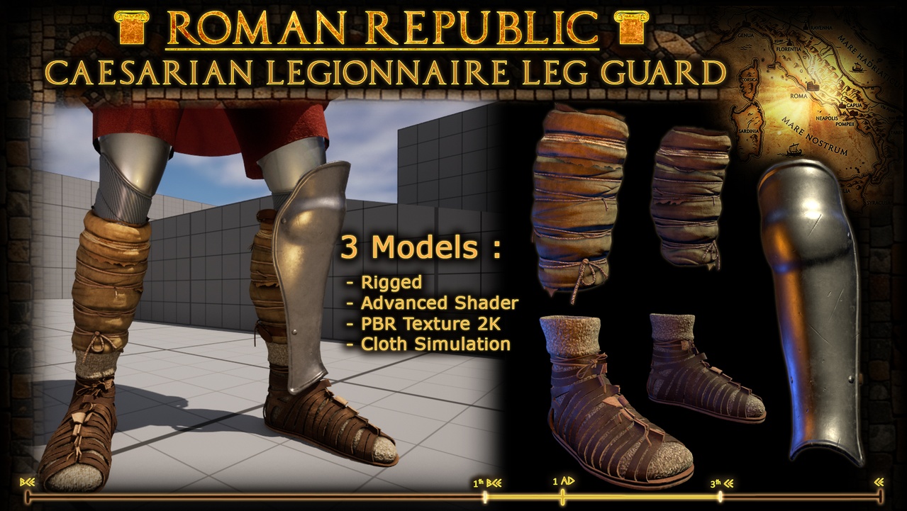 Media 1 for listing Roman Republic : Caesarian Legionnaire Leg Guard