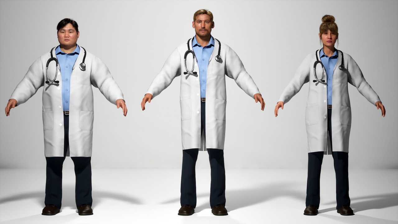 Media 1 for listing Doctor Outfit for MetaHuman (Resizable | Full Outfit)